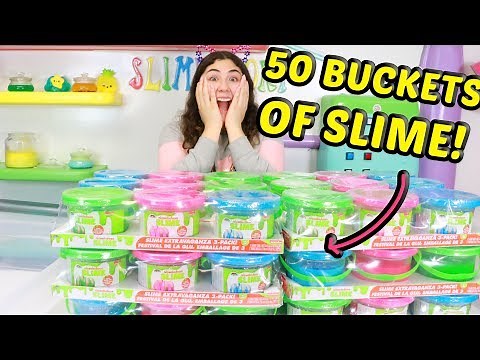 MIXING 50 BUCKETS OF SLIMES!! Slimeatory #530