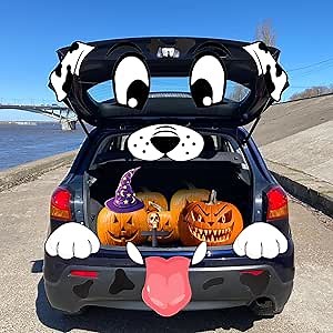POILKMNI Trunk or Treat Car Decorations Kit, Halloween Dalmatians Dog Decorations for Car & SUV, Outside Garage Archway Door Haunted House Car Stickers Home Party Supplies