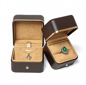 [Hot Item] Round Corner Gilt Edging PU Leather Jewelry Box Ring Box Pendant Box Bracelet Box Necklace Box