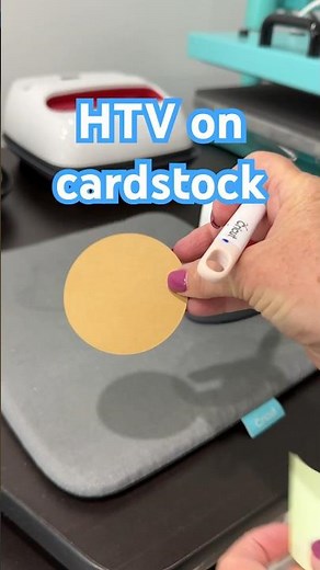 How to put HTV on cardstock #cricut #htv #cardstock #hack #cricuthack