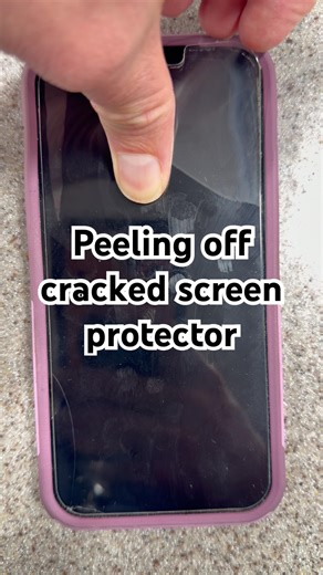 Peeling cracked screen protector off iPhone #iphone #asmr #phone #apple