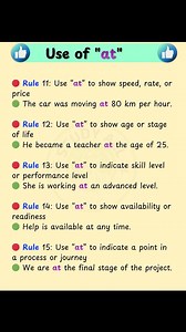 ✅ Use of "at". . . . . . #englishtips #grammartips #shorts | Study All