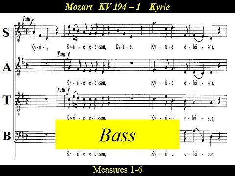 Mozart - KV194 - Missa Brevis in D major - 1.Kyrie - Bass