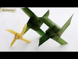 Hướng dẫn cách làm CHONG CHÓNG bằng LÁ DỪA (make pinwheels with coconut leaves) || My free time