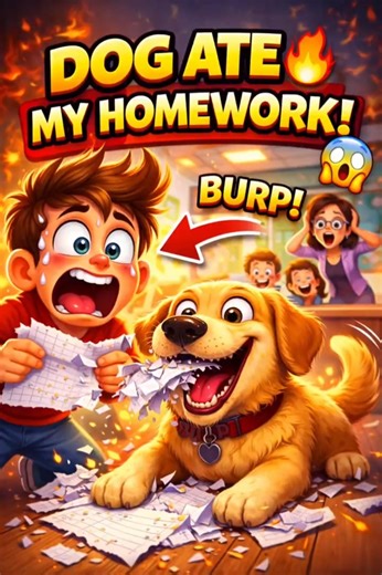 My Dog ACTUALLY Ate My Homework! 😱🐶 | Funny Cartoon #shorts