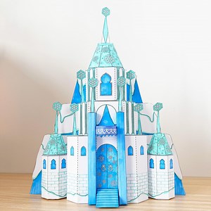 Printable Ice Castle Coloring Page: 3D Paper Craft (digital Download - Etsy