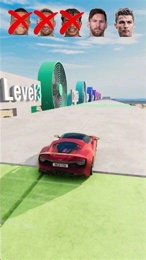 WHICH ONE WILL REACH THE FINISH? RONALDO, MESSI NEYMAR MBAPPE LAMINE YAMAL #beamngshorts #beamng