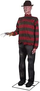 Freddy Krueger 6ft Animatronic Decoration | Life Size Horror Movie Nightmare Slasher Moving, Speaking Figure
