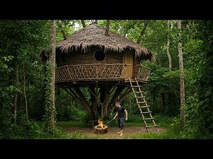 How I Built a Secret House With Vines in a Tree for Survival in the Wild