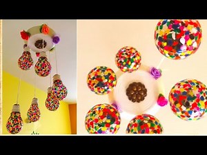 Waste Bulb crafts for room decor|| DIY crafts for room decor ||paintings on bulb||bulb hangings