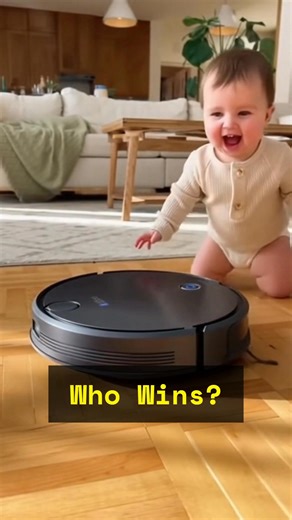 2.6K views · 24 reactions | New best friends unlocked 藍烙 Who’s braver — the baby or the robot vacuum? Comment below!  #funnybaby #robotvacuum #babyvibes #cutebabyvideo #adorablemoments #viralshorts #trendingnow #familyfunny #babylaugh #cutekids | dedimulyadieayeuy | Facebook