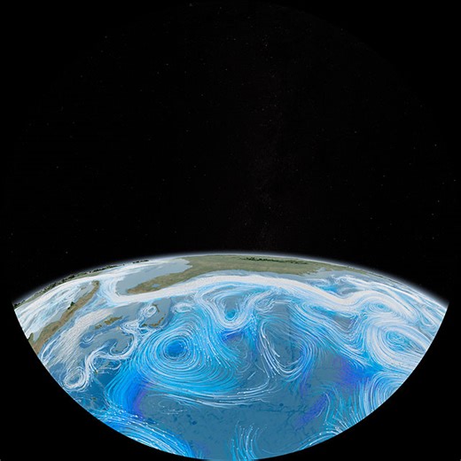 Dynamic Earth: visualisation of global ocean and wind currents