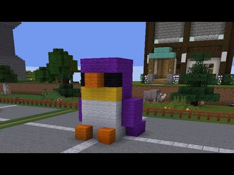 Building a Minecraft Penguin Statue | Relaxing No Commentary Build 🐧