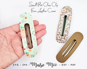 Flat Claw Clip Cover Template, Small Oval Faux Leather Hair Clip SVG, DIY Craft Files, Maisie Moo Design, Cricut Crafts - Etsy