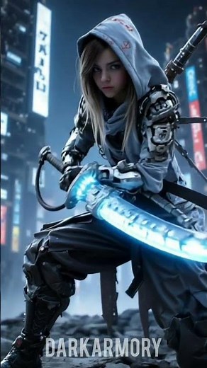 Cyber Samurai Girl | Futuristic Warrior Awakened in Neo-Tokyo | DarkArmory