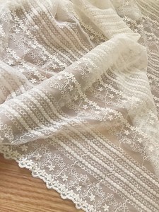 Cotton Embroidered Lace Vintage Style Lace Fabric in Ivory French Lace Fabric Wedding Fabric by Yard - Etsy