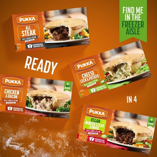 Great Pukka taste in the microwave in 4 mins straight from the freezer? Now that's easy freezy. | Pukka Pies