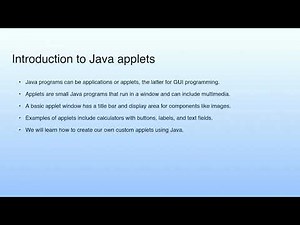Introduction to Java applets | Lecture 05: Java Applet Programming