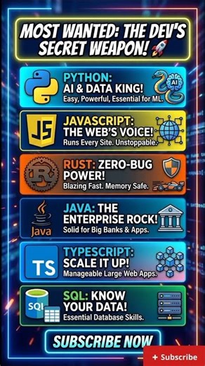 2026 Most Wanted Languages 💻 #shorts #career