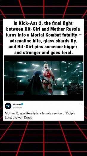 In Kick-Ass 2, the final fight between Hit-Girl and Mother Russia turns into a Mortal Kombat