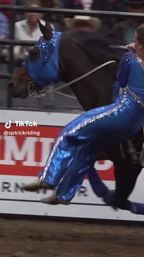 Canadian Finals Rodeo 2024💙 #trickriding #trickrider #stunt #horse #fast #dangerous #glitter #canada #blue #sparkles #stunt #stuntwoman #gmynastics #gym #gymnast #flips #inspiration #equestrian #equine #extreme