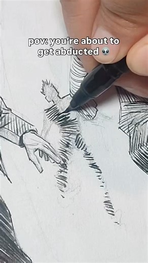 pov you’re about to get abducted 👽 #aliens #darkart #comics #horrorart #ufo #sketch #artshorts #ink