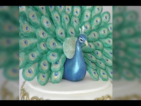 Peacock fondant feather mold how to demo