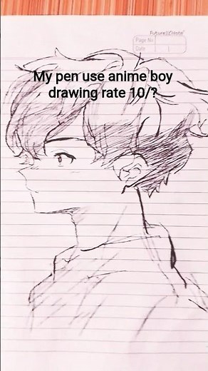 Drawing Anime Boy with Messy Hair (Side View) 🖤 #Shorts#AnimeDrawing #AnimeSketch #PenArt #AnimeArt