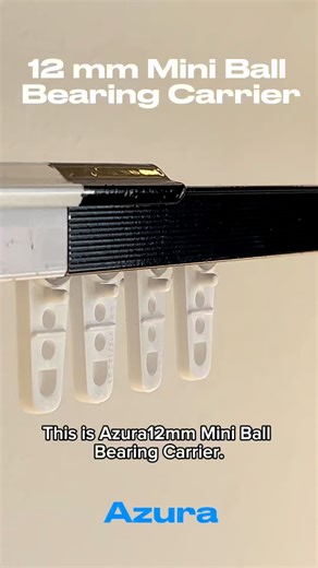 Azura Window Coverings on Instagram: "Our Azura 12mm Mini Ball Bearing Carrier is engineered for real-world drapery use: • Slightly angled design that follows the natural pulling direction • Reduced friction, smoother glide, longer service life • Consistent performance even on long tracks or heavier drapery Built for manufacturers who care about hand feel, durability, and long-term reliability in modern drapery systems. 📩 DM us to request specs, samples, or pricing #DraperyHardware #CurtainTrac