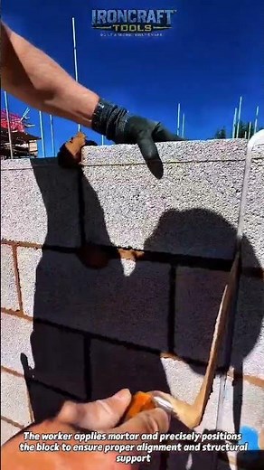 Perfect Concrete Block Installation! #construction #masonry #building
