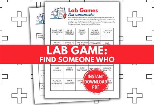 Lab Week Games Printable Lag Games Find Someone Who Lab Games Lab Week Activity Medical Laboratory Professionals Week Lab Tech Medical Lab - Etsy