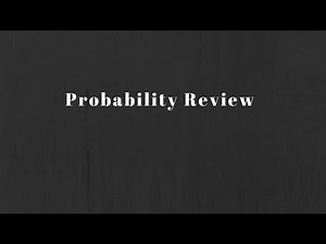 Math 30-2: Probability Review