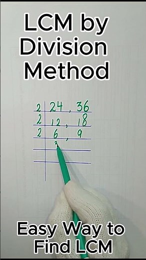 LCM by Division Method | How to find LCM | LCM of 24,36 #maths #lcm #lcm_and_hcf