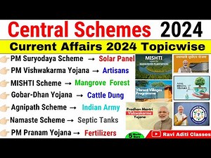 Central Scheme Current Affairs 2024 | All Central Govt Scheme 2024 | Important Schemes 2024