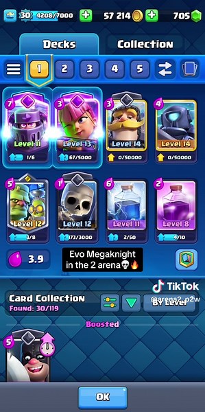 Defeating Evo Megaknight in Arena 2 Clash Royale