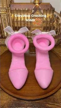 Would You Wear These Pink Shoes? 👠💖 Clay Wax Cracking ASMR #waxcracking #clay #satisfying #asmr