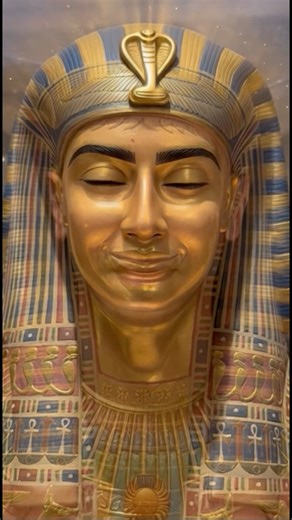 You will never witness beauty quite like the refinement and harmony of these details. This funerary mask was placed over the head of an Egyptian man’s mummy. Richly adorned, it presents an intricate visual program of sacred imagery—protective amulets and divine symbols—intended to guard the deceased and guide him safely through the afterlife, where he aspired to become a transfigured and glorified spirit. Across the crown, a vulture spreads its wings in an eternal gesture of protection, while th