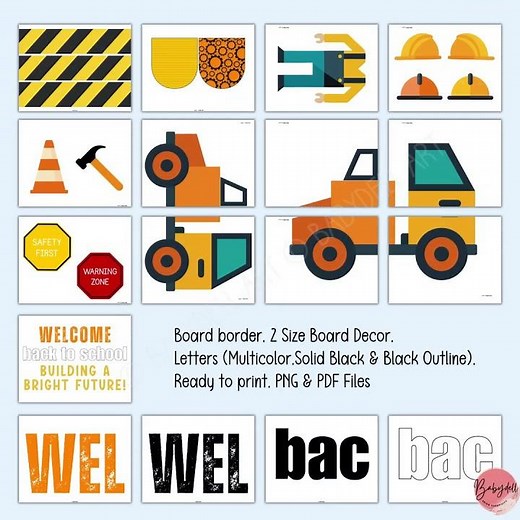 DIY Construction Photo Craft Bulletin Board Tutorial