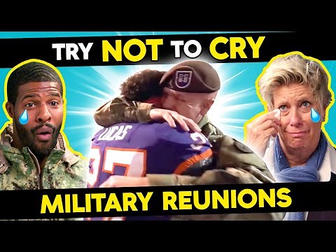 Soldiers & Civilians React To Try Not To Cry Challenge (Military Reunions)