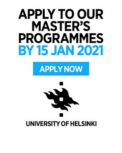 78 reactions · 22 comments | Apply to a Master’s Programme at one of the world’s top 1% universities by 15 Jan 2021. | University of Helsinki | Facebook