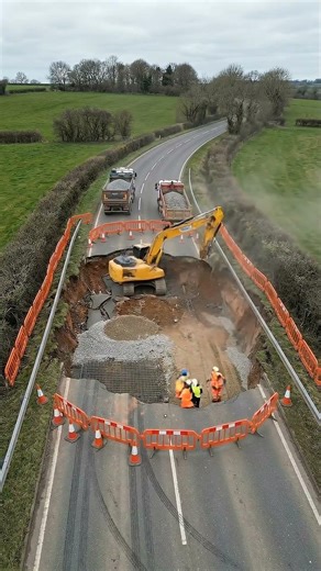 This Road Was Destroyed… Watch How They Rebuilt It! 🛣️ #roadrepair