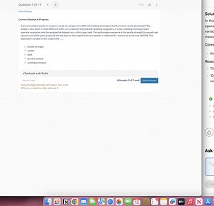 A process analyst conducts a study to compare five newly develo... | Filo