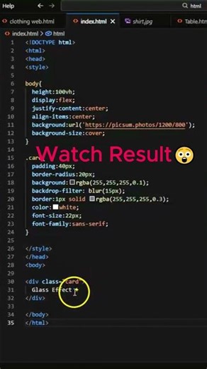 Apple style Glass UI using CSS #shorts