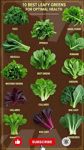 10 Best Leafy Greens For Optimal Health | Boost Nutrition Naturally #easynutrition #shorts