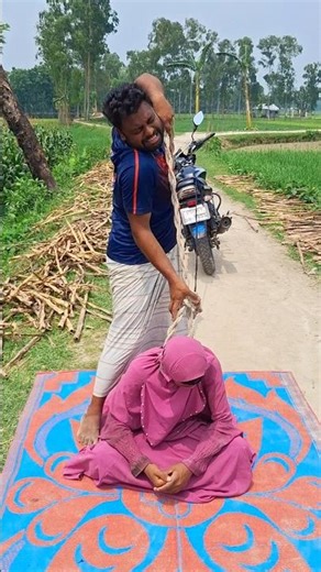 The woman is sitting on the Shop. #funny #comedy