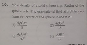 Mass density of a solid sphere is \rho. Radius of the sphere is... | Filo