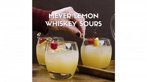 Easy Whiskey Sour Recipe (w/Meyer lemon juice) - Garnish with Lemon