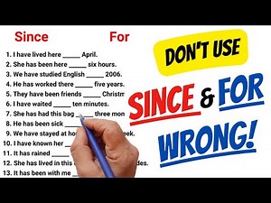 Learn English | Since and For difference | english grammar exercise ⌛📆