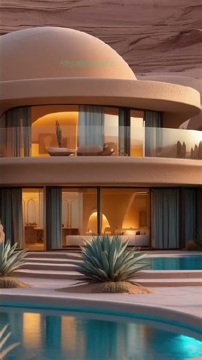 🏜️ Desert Mirage Villa | Futuristic Dome Roof Home 🌅 #DreamHomeDaily #Shorts #dreamhome