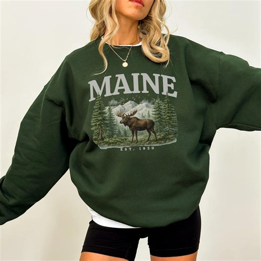 Maine State Sweatshirt, Maine Pride Crewneck- Maine State Sweater- Womens Maine- East Coast State Sweatshirt, Maine New England Gift Sweat - Etsy